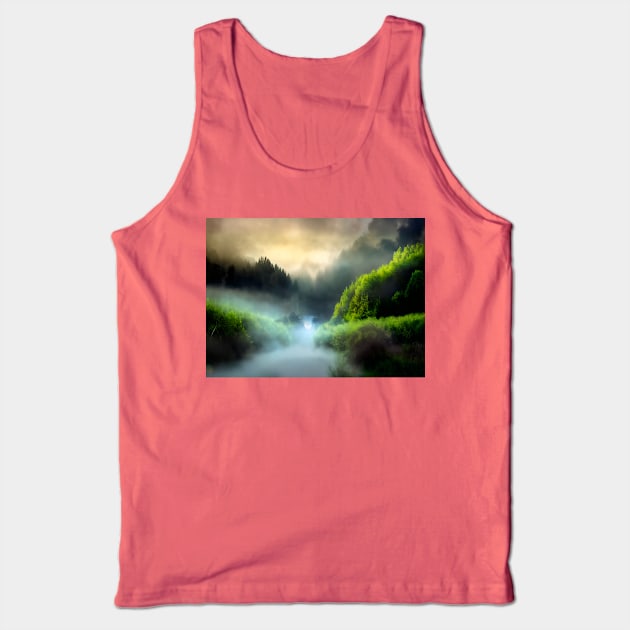 Foggy mountain Tank Top by Virtually River